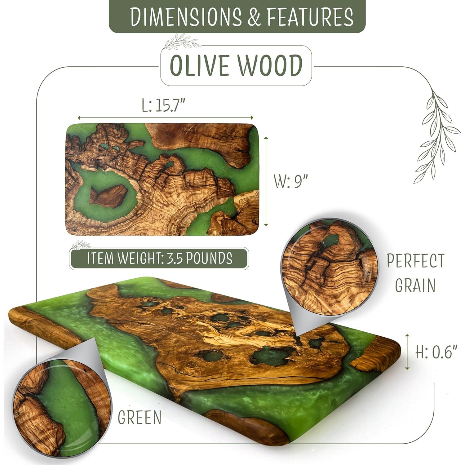 Tabla de Queso de Madera de Olivo Designium Vigor 39.9x23.1cm