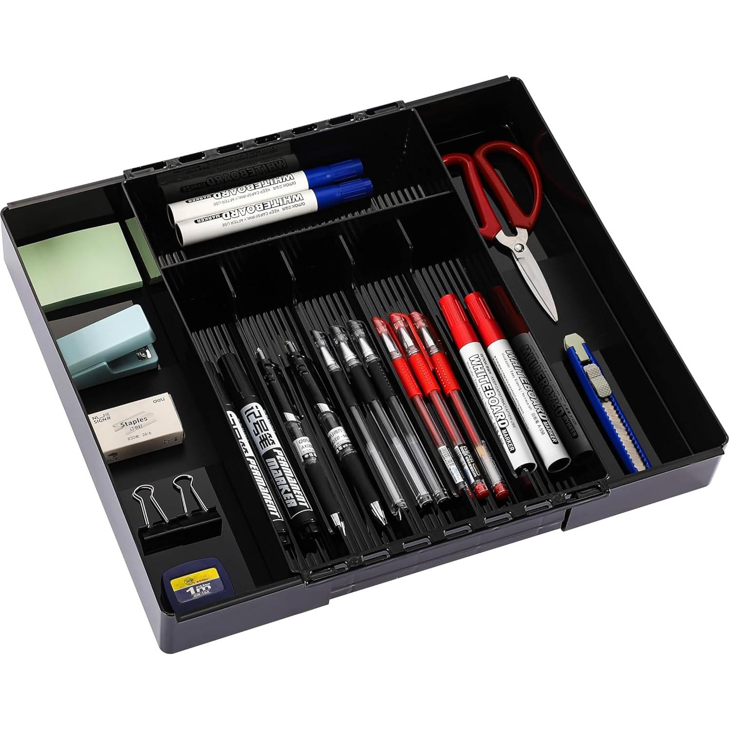 Organizador de Cubiertos IEEK Expandible Negro 37.5x33.5cm