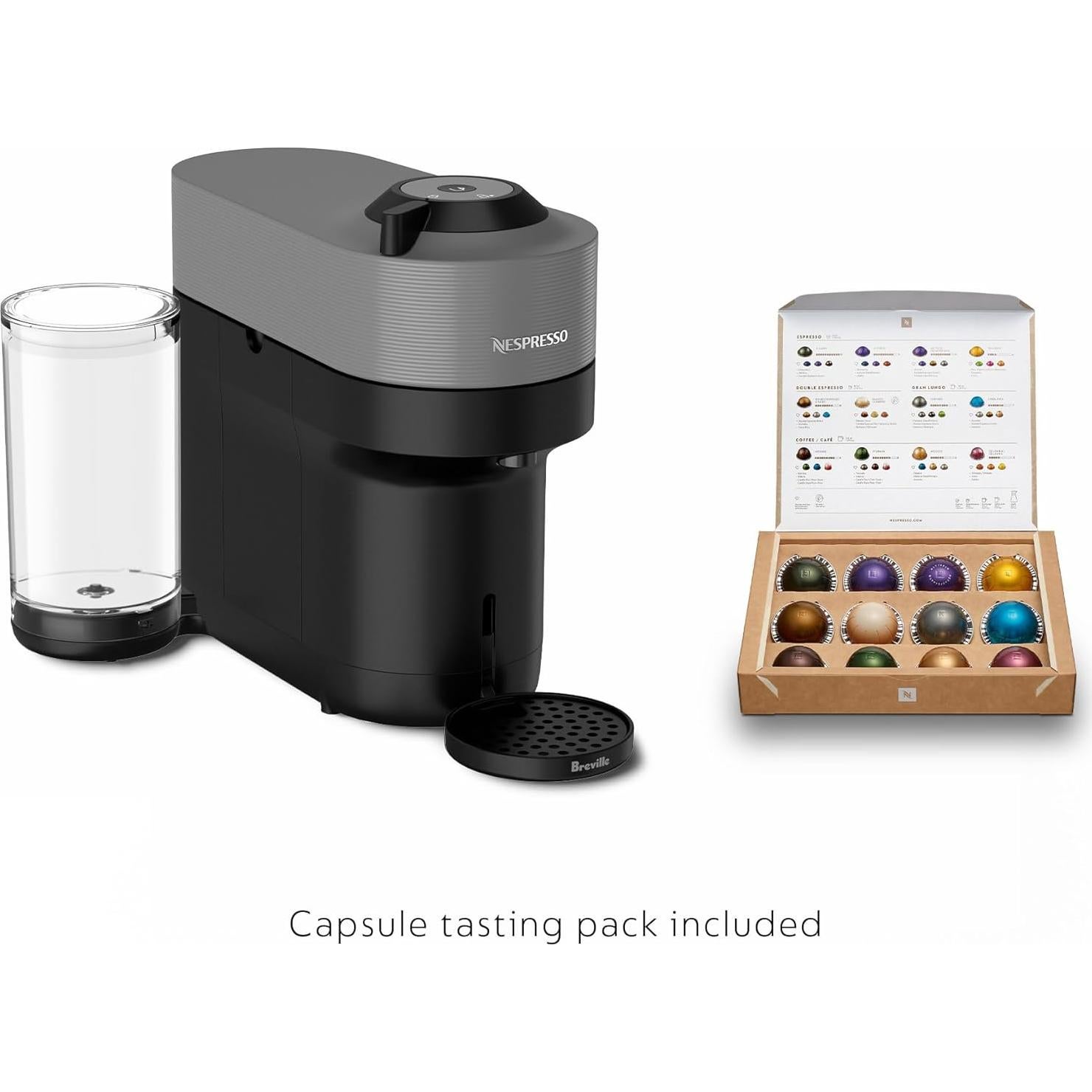 Cafetera Nespresso Vertuo Pop+ Breville Gris Oscuro 740ml
