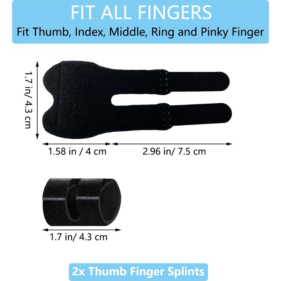 Férulas para Dedos Pulgares ANHOGEU - 2 Pcs Soporte Ajustable