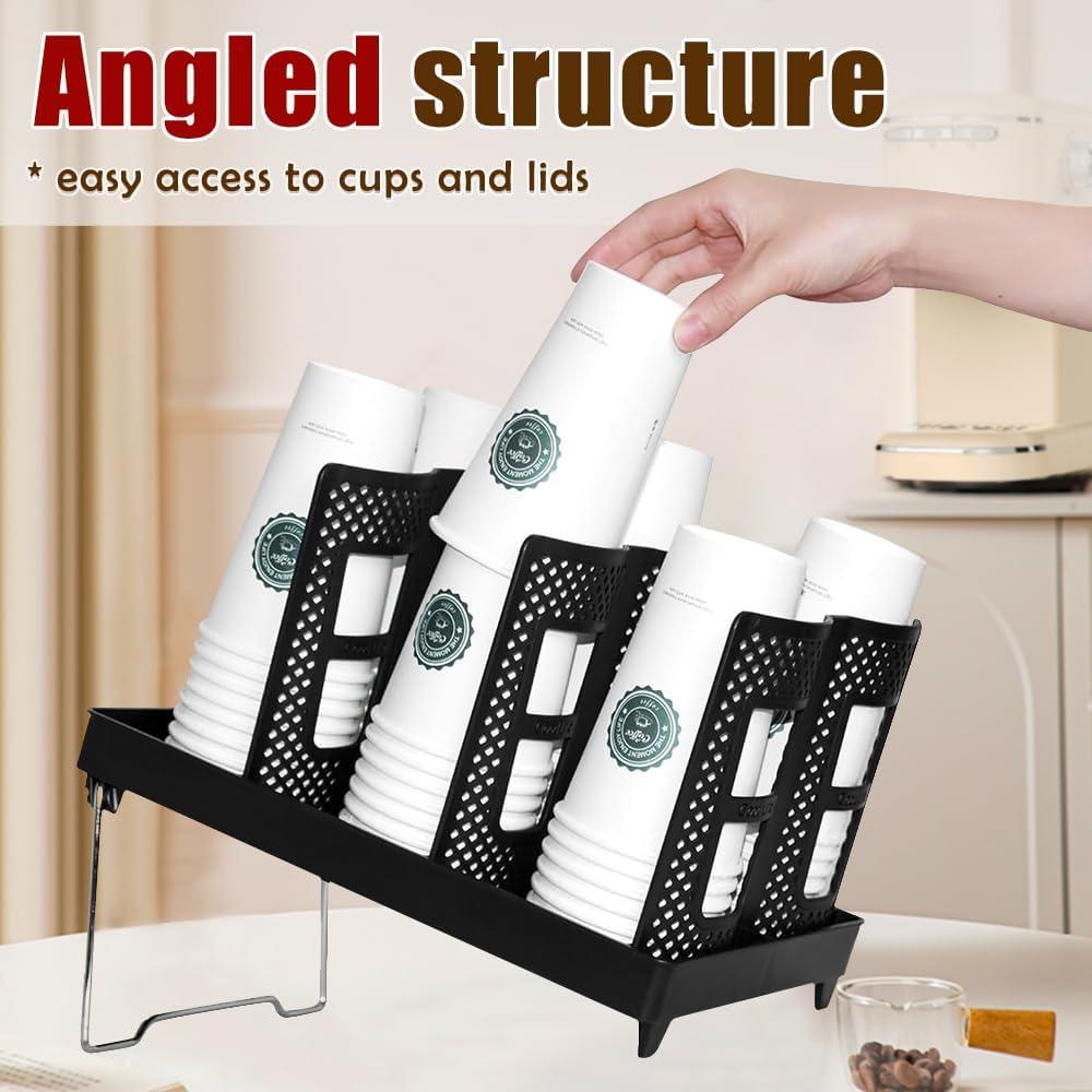 Soporte Organizador de Tazas Kruysozz Doble Fila Negro 120 Tazas