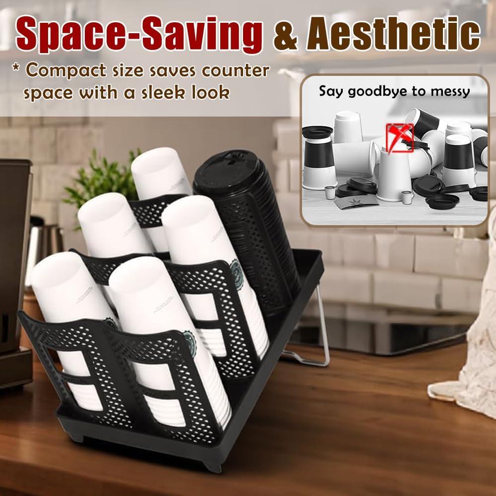 Soporte Organizador de Tazas Kruysozz Doble Fila Negro 120 Tazas