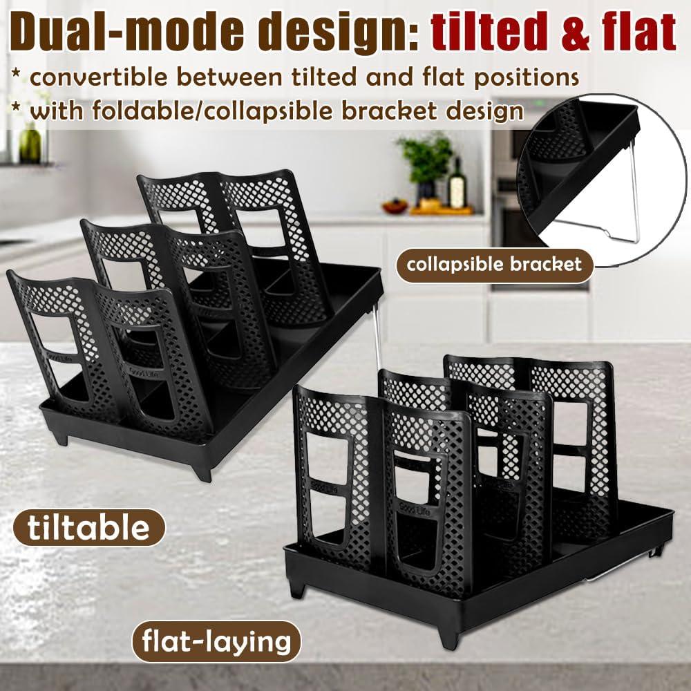 Soporte Organizador de Tazas Kruysozz Doble Fila Negro 120 Tazas