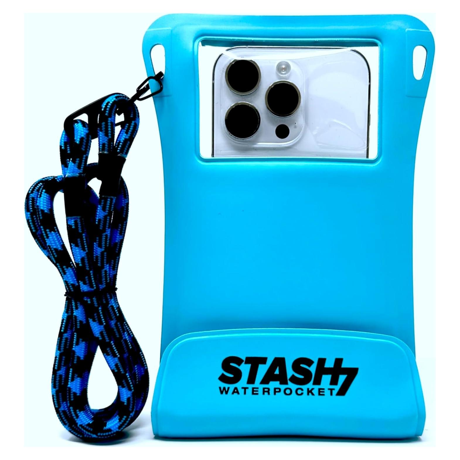 Funda impermeable Stash7 para smartphone hasta 7.5" azul