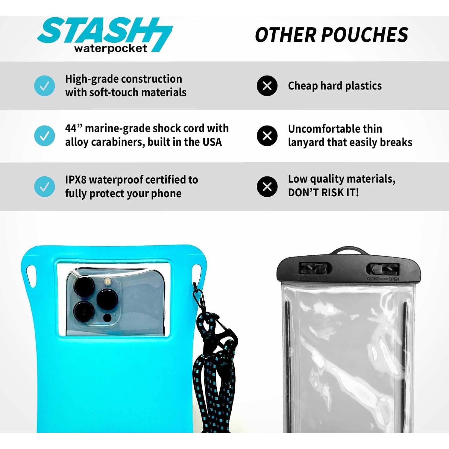 Funda impermeable Stash7 para smartphone hasta 7.5" azul
