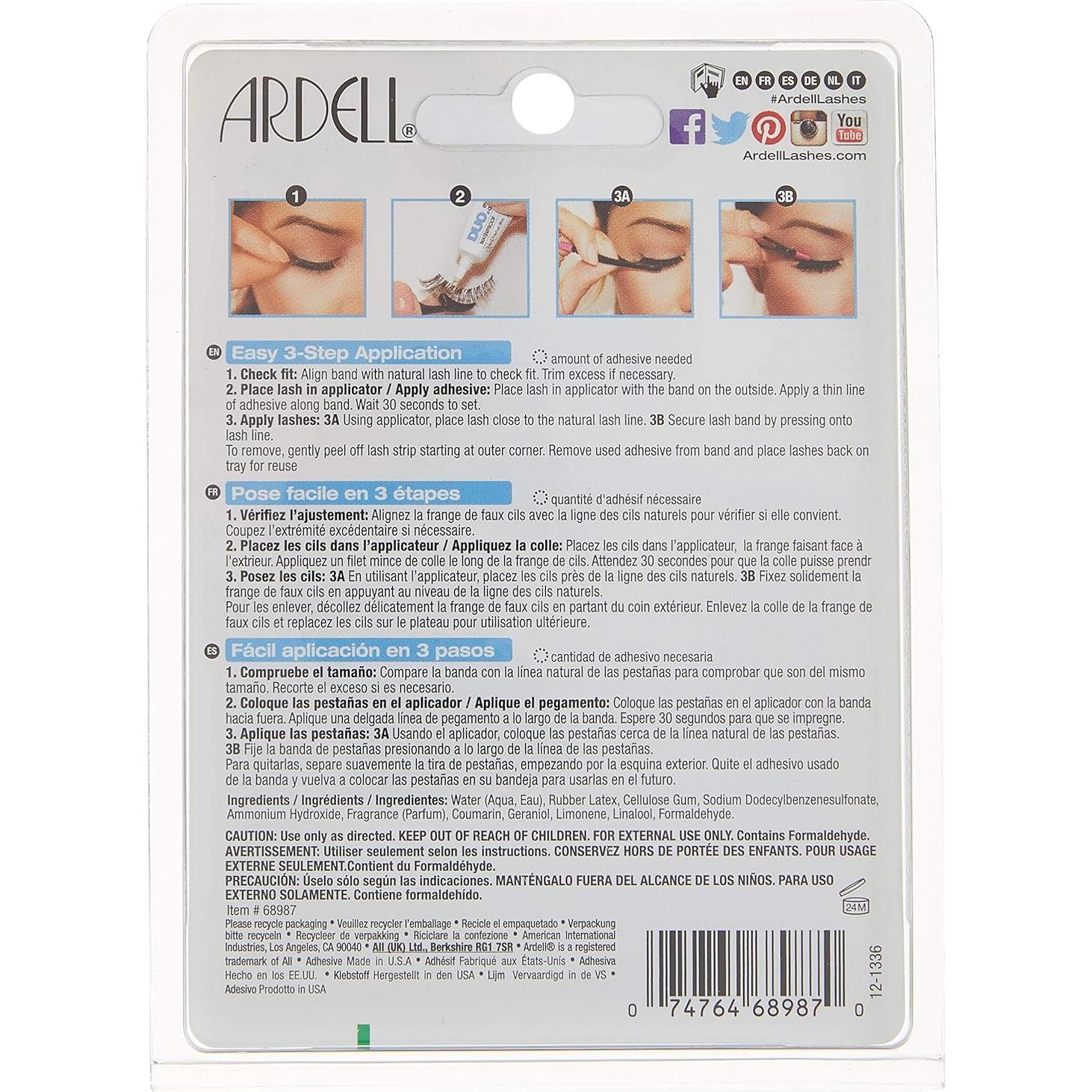 Pestañas Postizas Ardell 105 Negro con Aplicador - Reutilizables