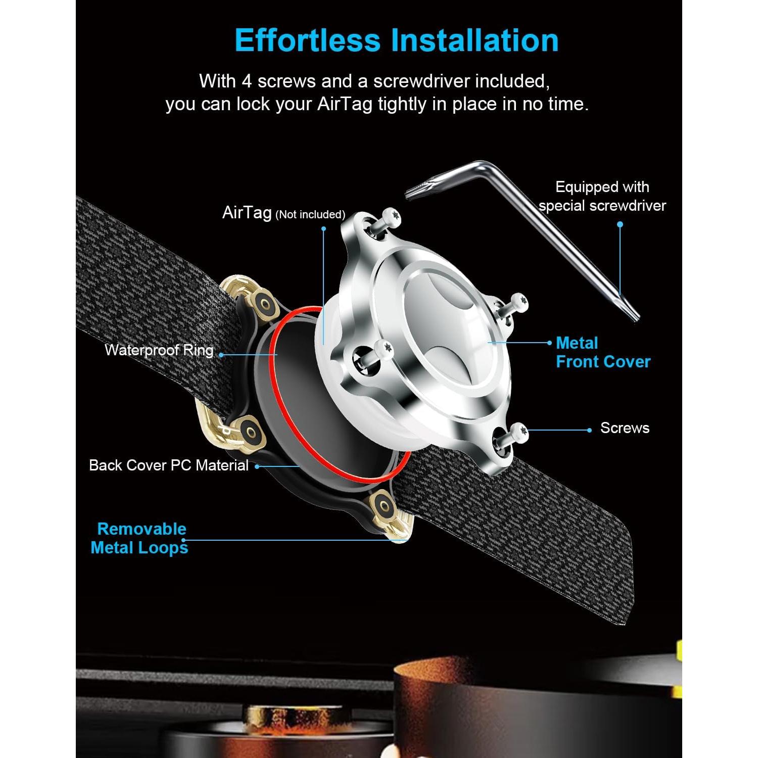 Soporte Airtag para Collar de Perro Palamede - Impermeable S