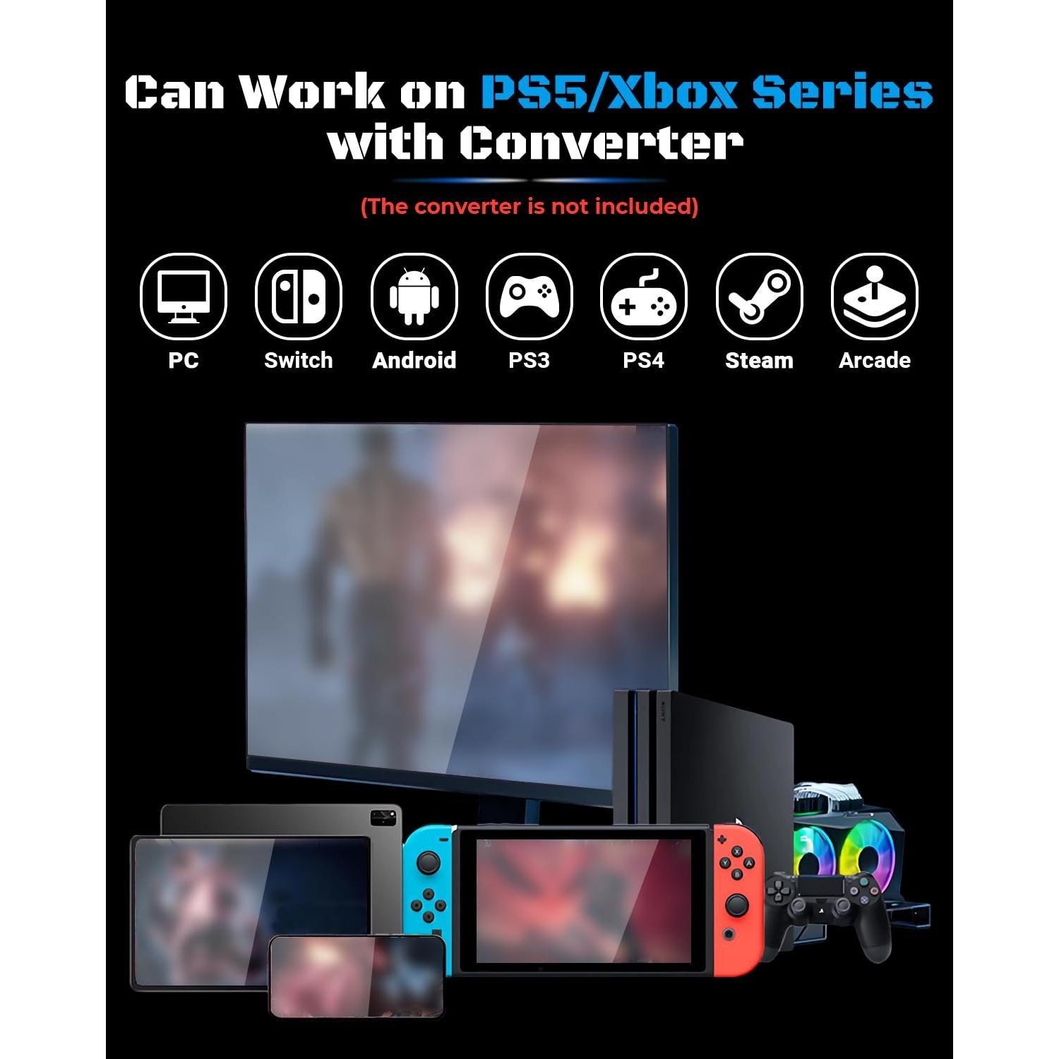 Controlador de Arcade Sehawei MINI-PLUS 16 Teclas Turbo PC/PS4/Switch