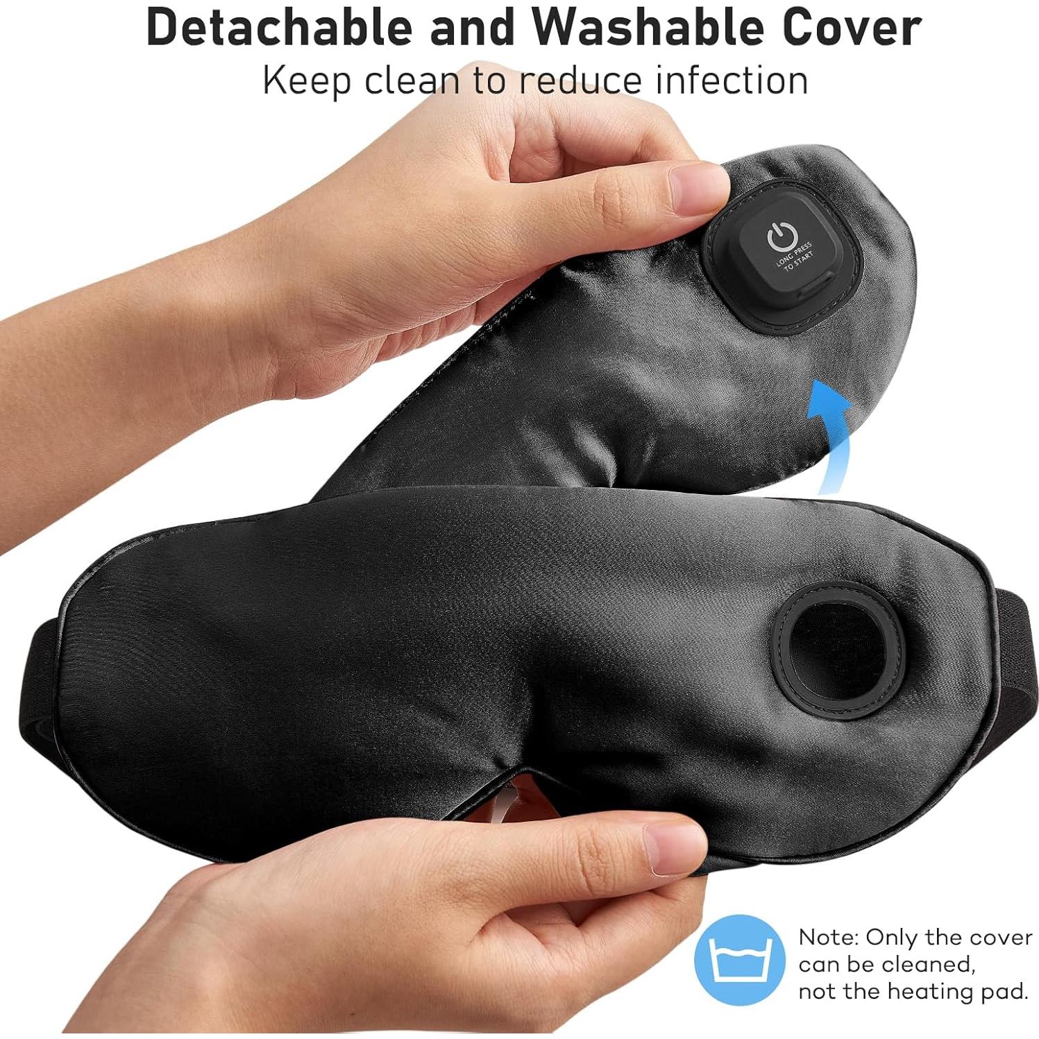 Mascarilla Térmica Inalámbrica LitBear para Ojos Secos - Negro