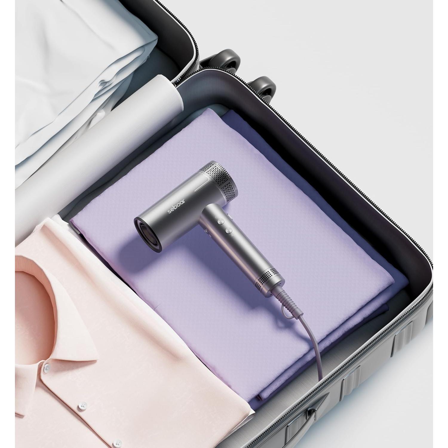 Secador de Pelo Iónico Seboar 1500W con Difusor y Pantalla LCD