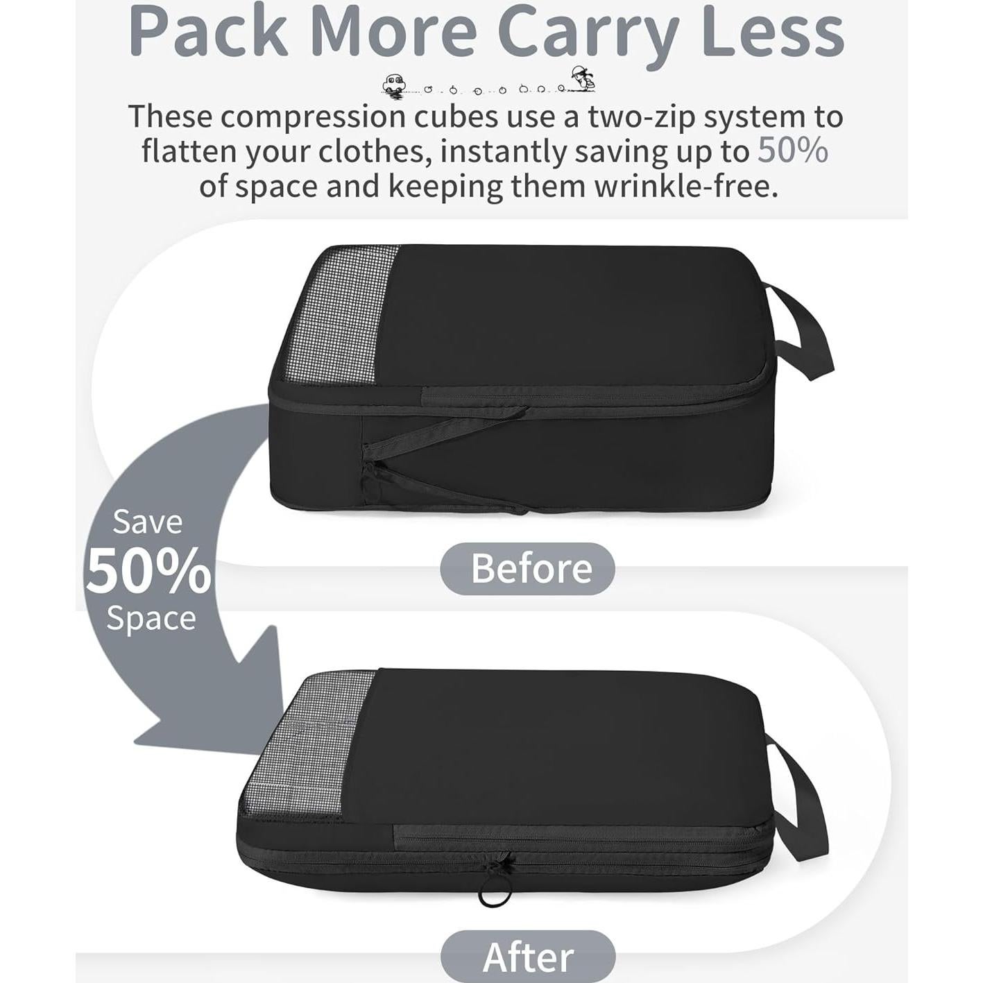 Cubos de Compresión TRMFUSA 11 Set Negro para Empacar