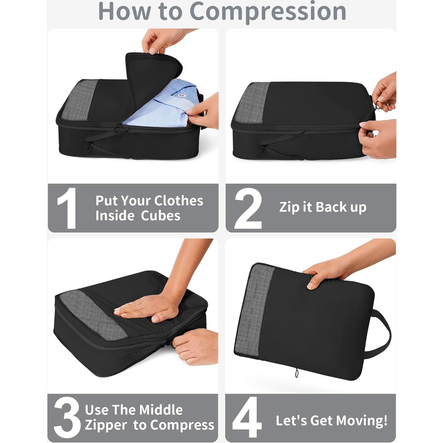 Cubos de Compresión TRMFUSA 11 Set Negro para Empacar