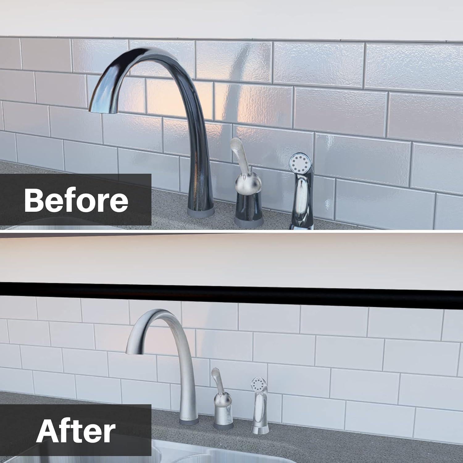 Tira de Transición de Piso COUKIU 1m PVC Negro Autoadhesiva