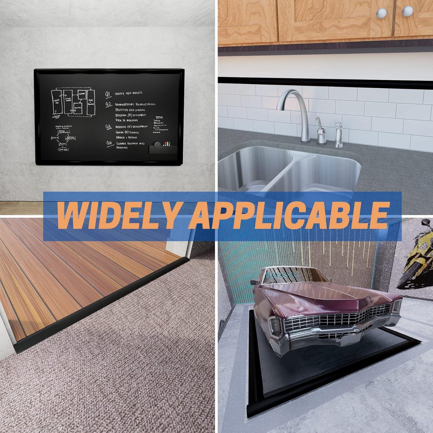 Tira de Transición de Piso COUKIU 1m PVC Negro Autoadhesiva