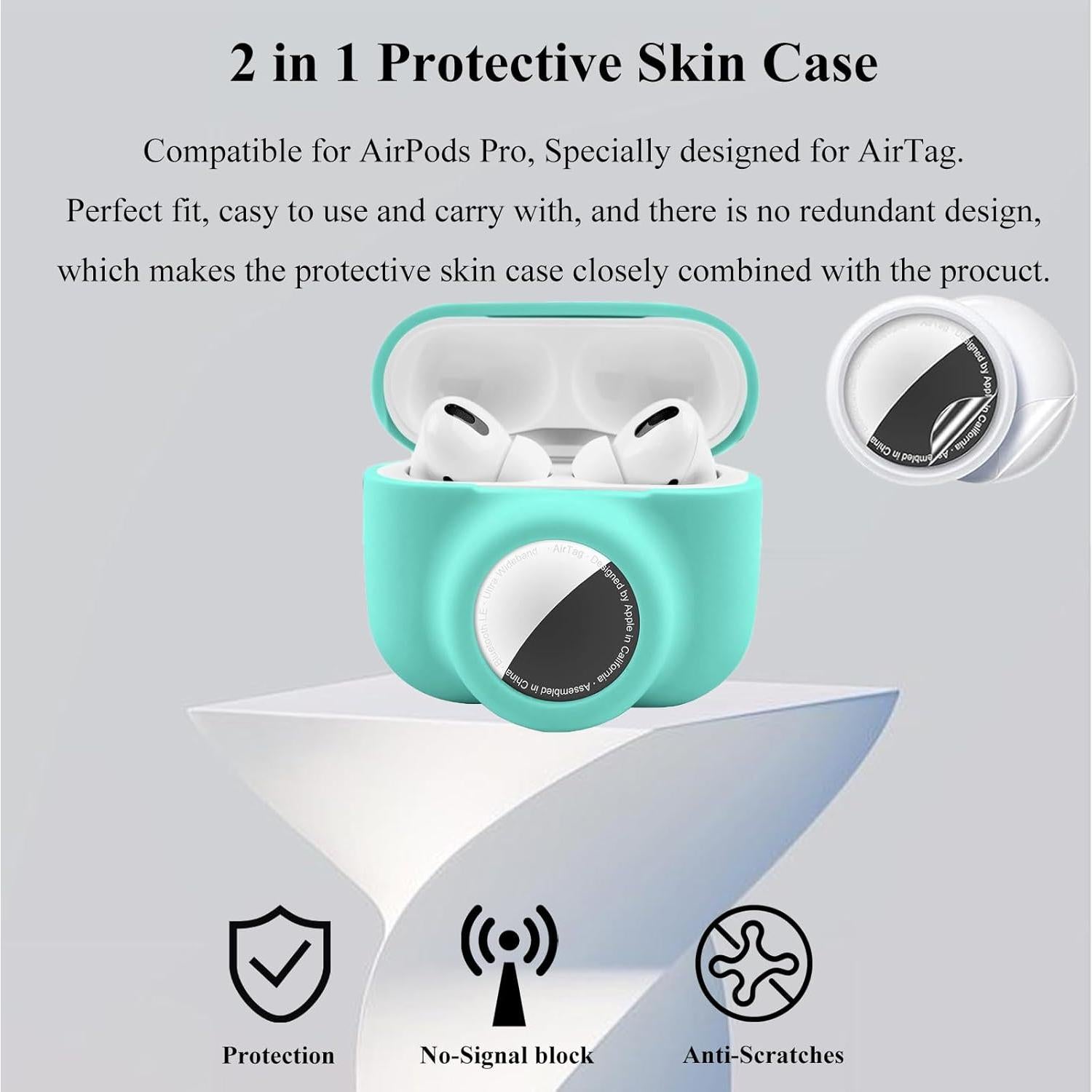 Funda Protectora 2 en 1 para AirPods Pro 2 Gen 2022 - Azul Aqua