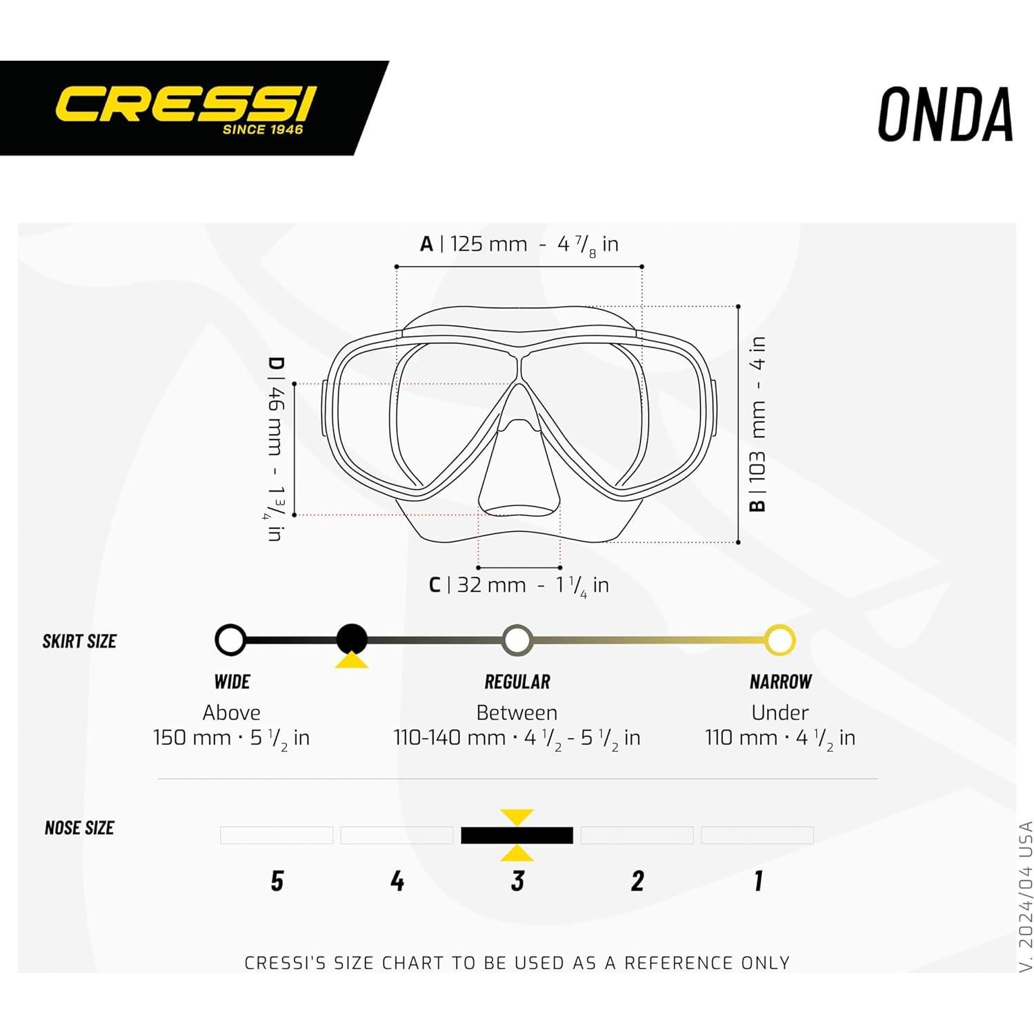 Máscara de Buceo Cressi Onda Azul Adulto Silicona