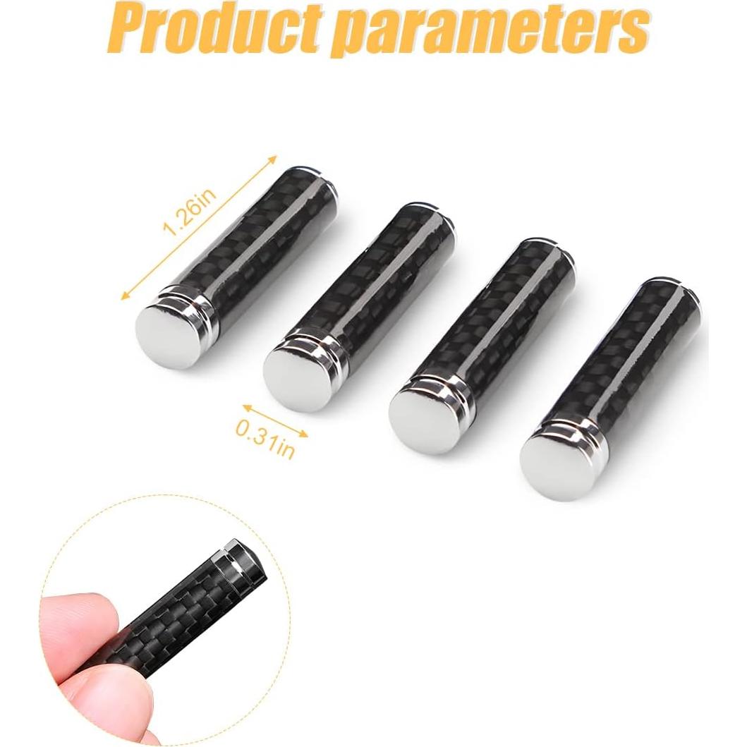 Cubierta de Pin de Cerradura de Puerta Moly Magnolia 4PCS Fibra Carbono