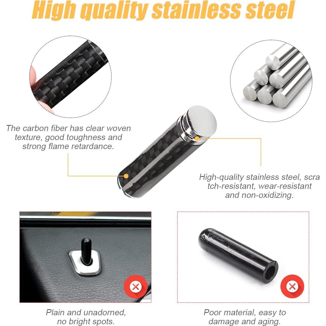 Cubierta de Pin de Cerradura de Puerta Moly Magnolia 4PCS Fibra Carbono