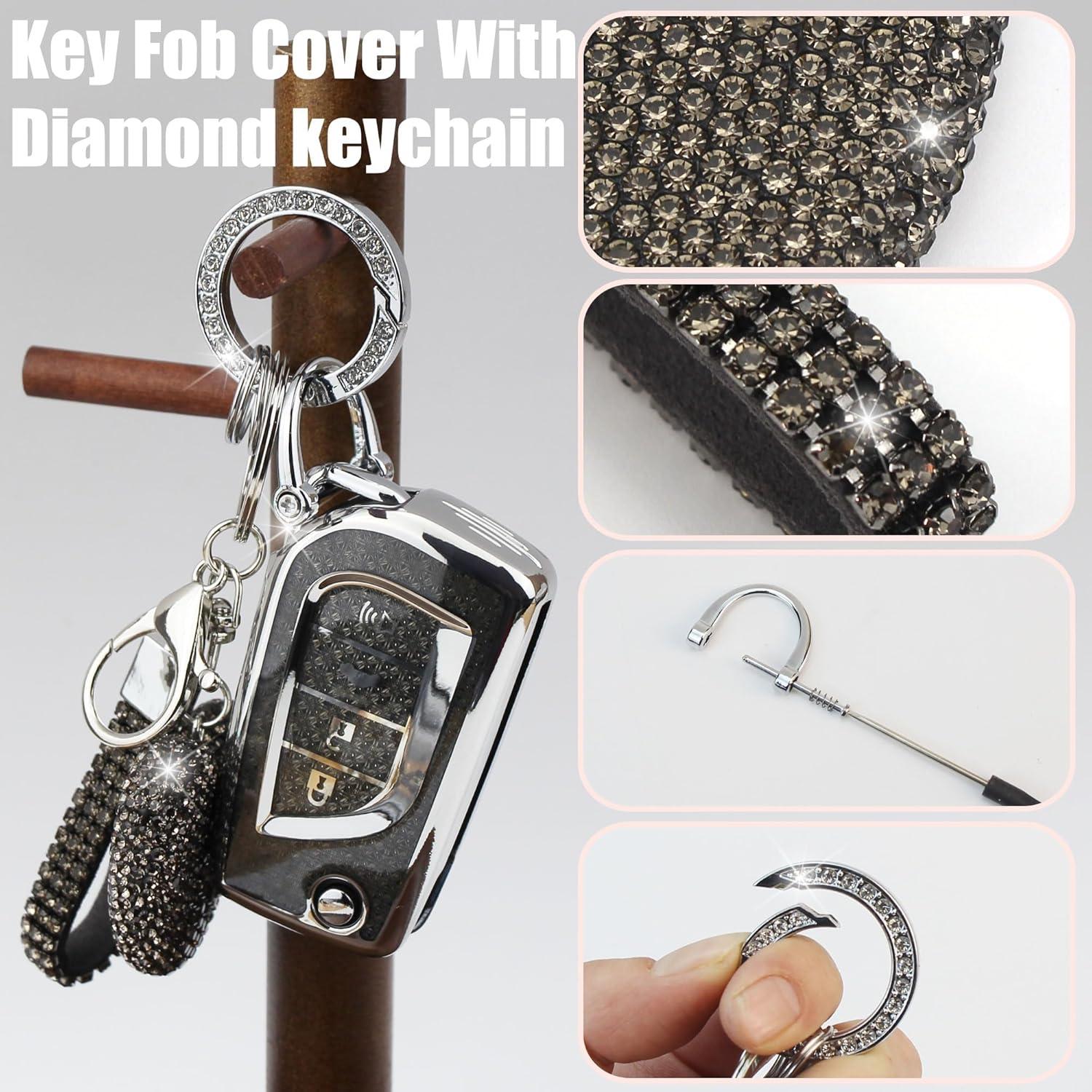 Cubierta de Llave YIKECASE para Toyota 4 Botones Negro-Corazón