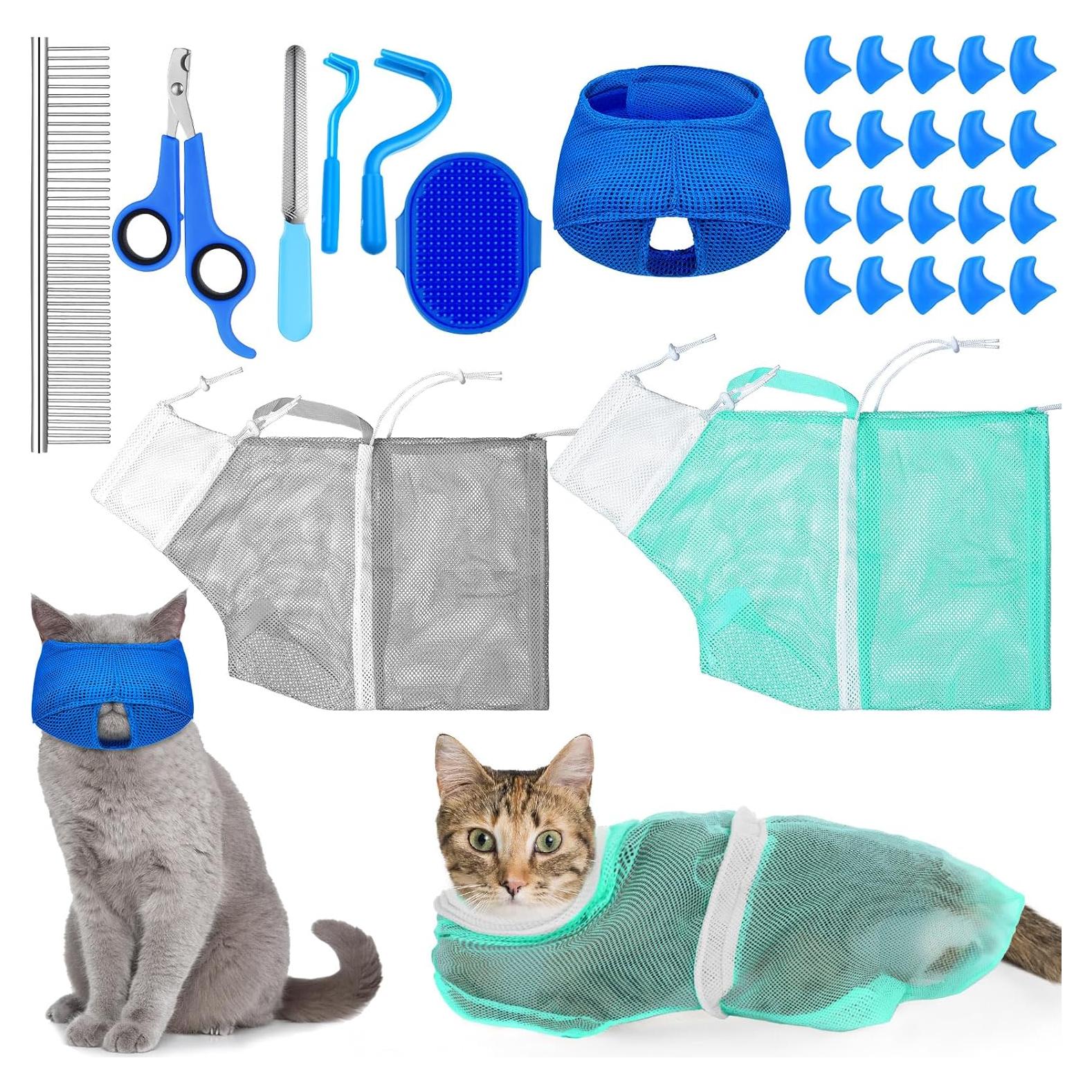 Set de Aseo para Gatos 10 Piezas Kritkin - Bolsa de Baño y Herramientas