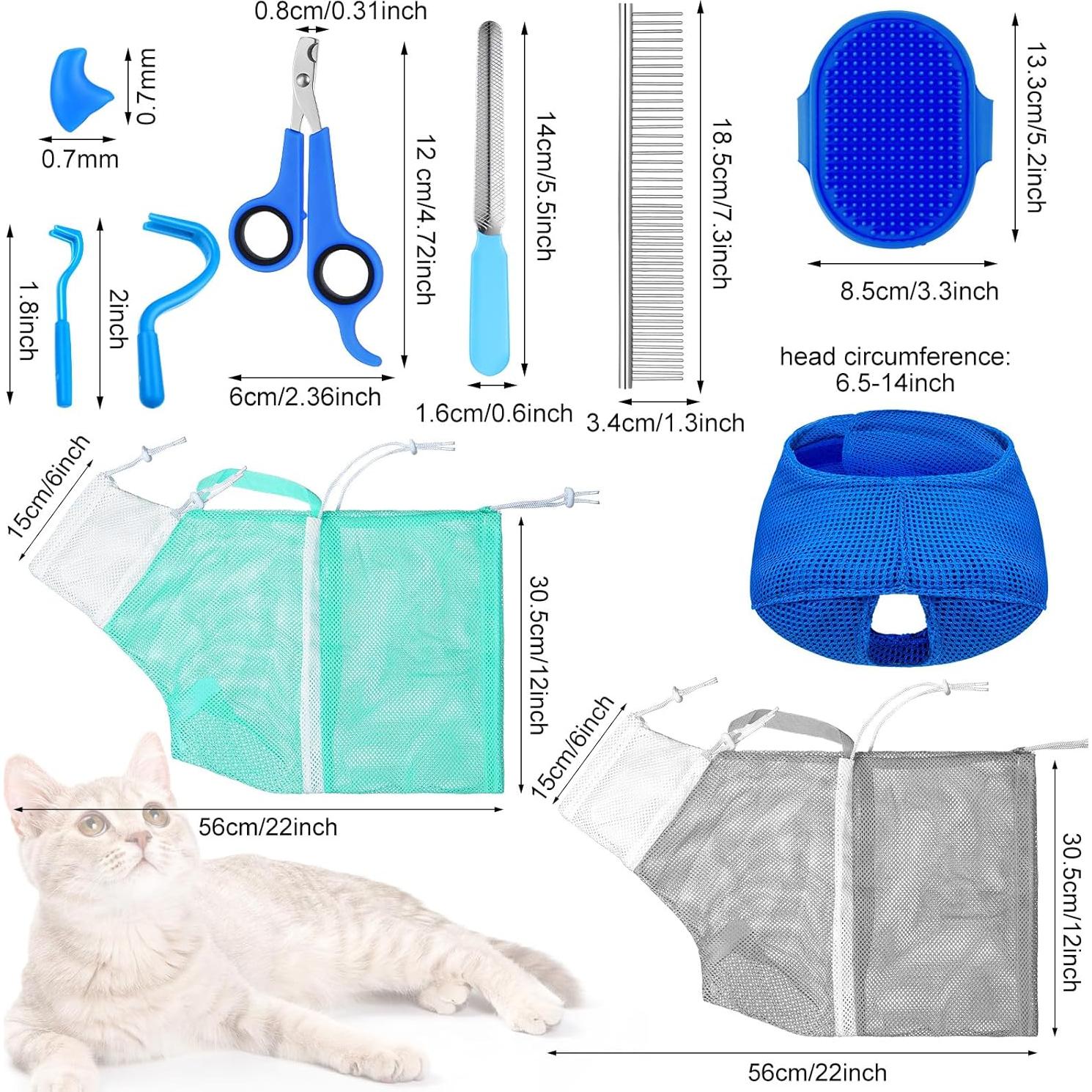 Set de Aseo para Gatos 10 Piezas Kritkin - Bolsa de Baño y Herramientas