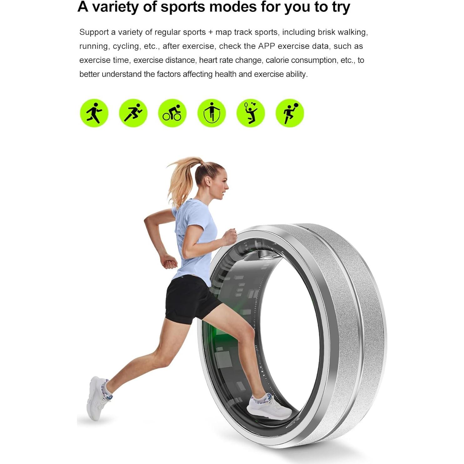 Anillo Inteligente Buoikik 5ATM con Monitoreo de Salud y Fitness