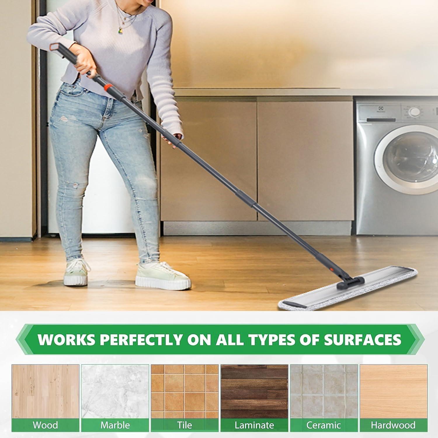 Mop de Microfibra Profesional 18" YOUSHANGJIA con Mango Ajustable