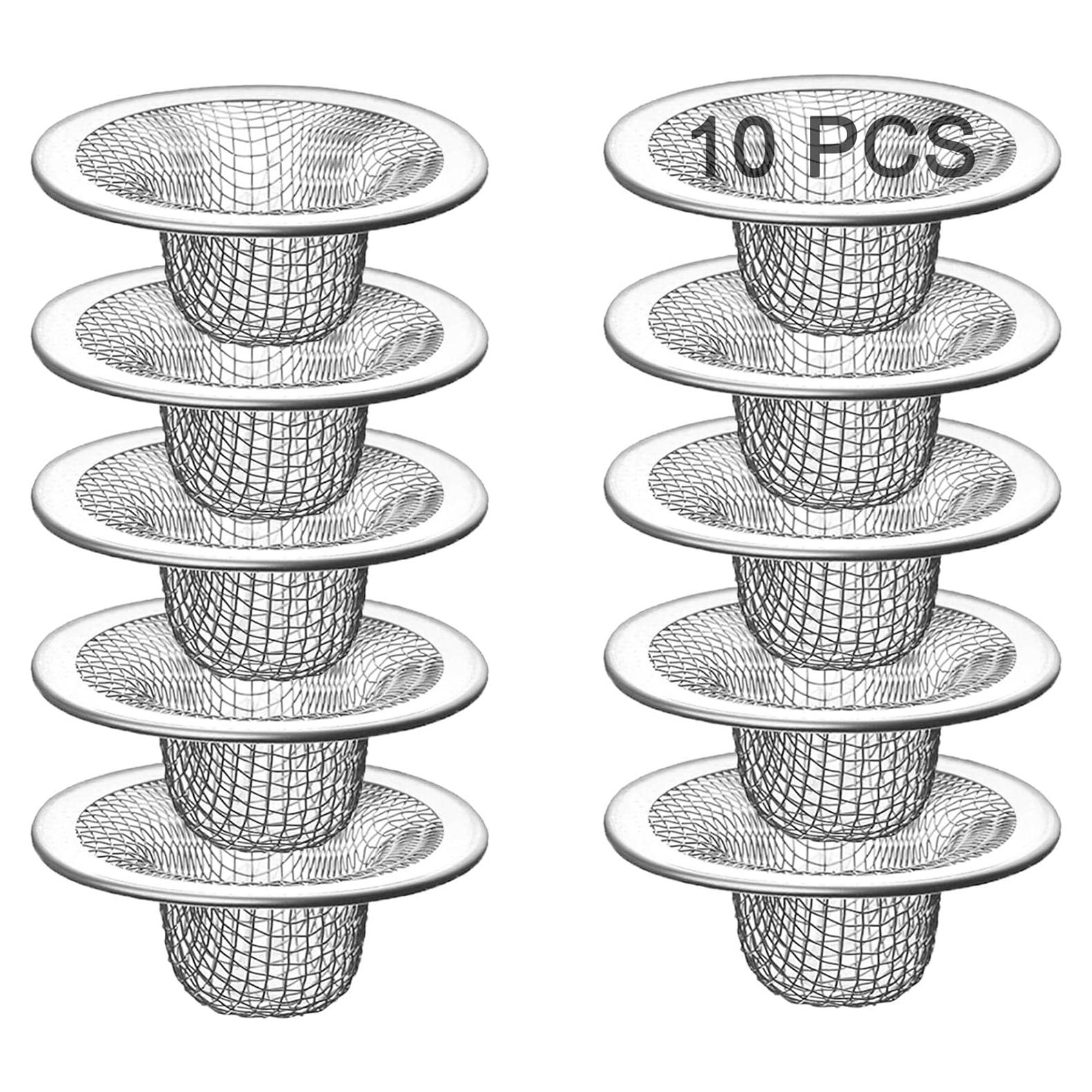 Juego de 10 Filtros de Drenaje de Acero Inoxidable Beyoslf
