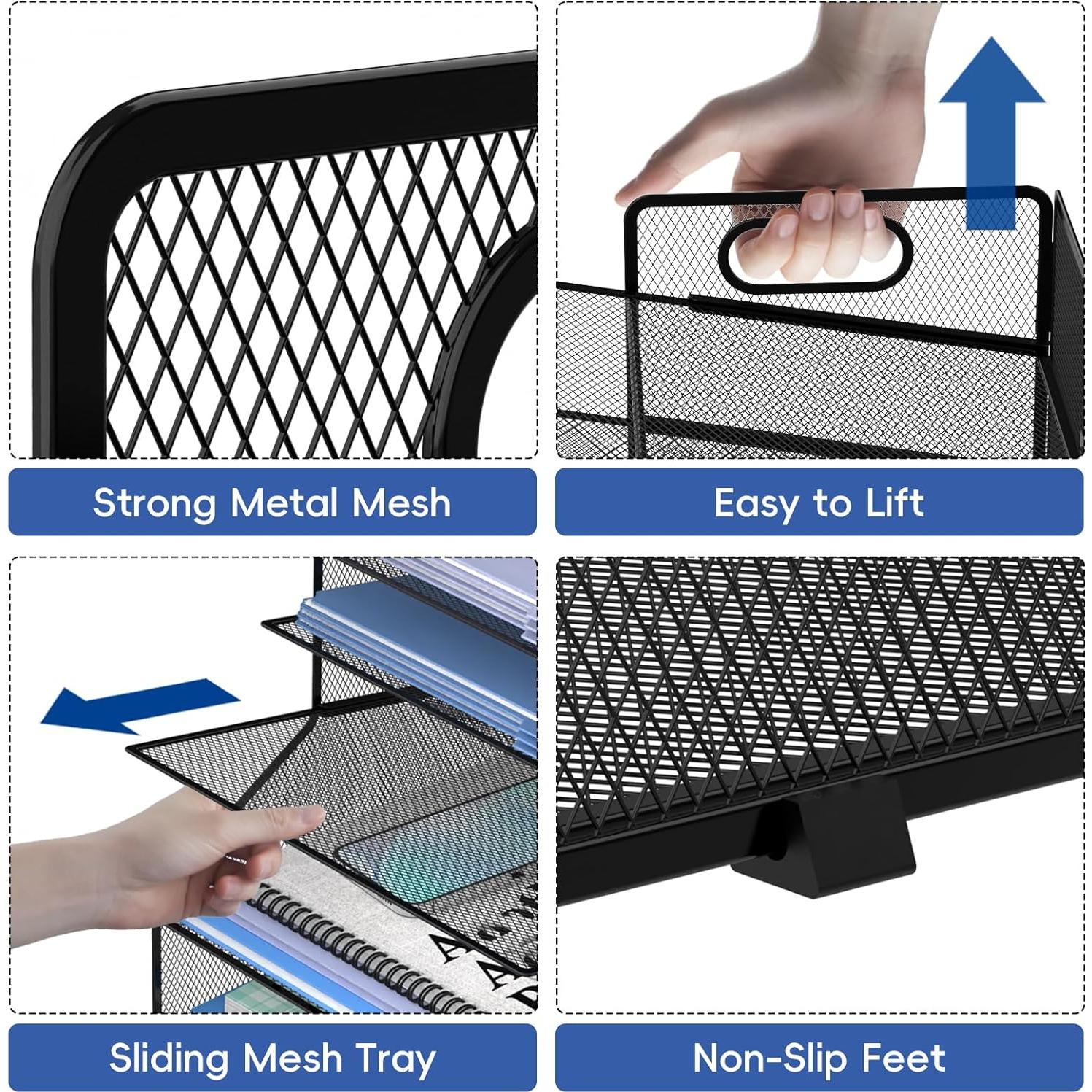 Organizador de Escritorio SUPEASY 5 Niveles Metal Negro