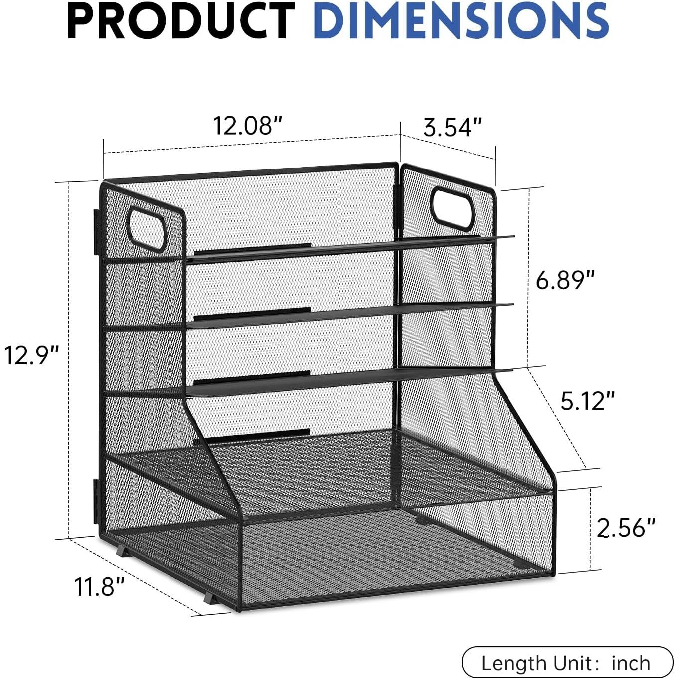Organizador de Escritorio SUPEASY 5 Niveles Metal Negro