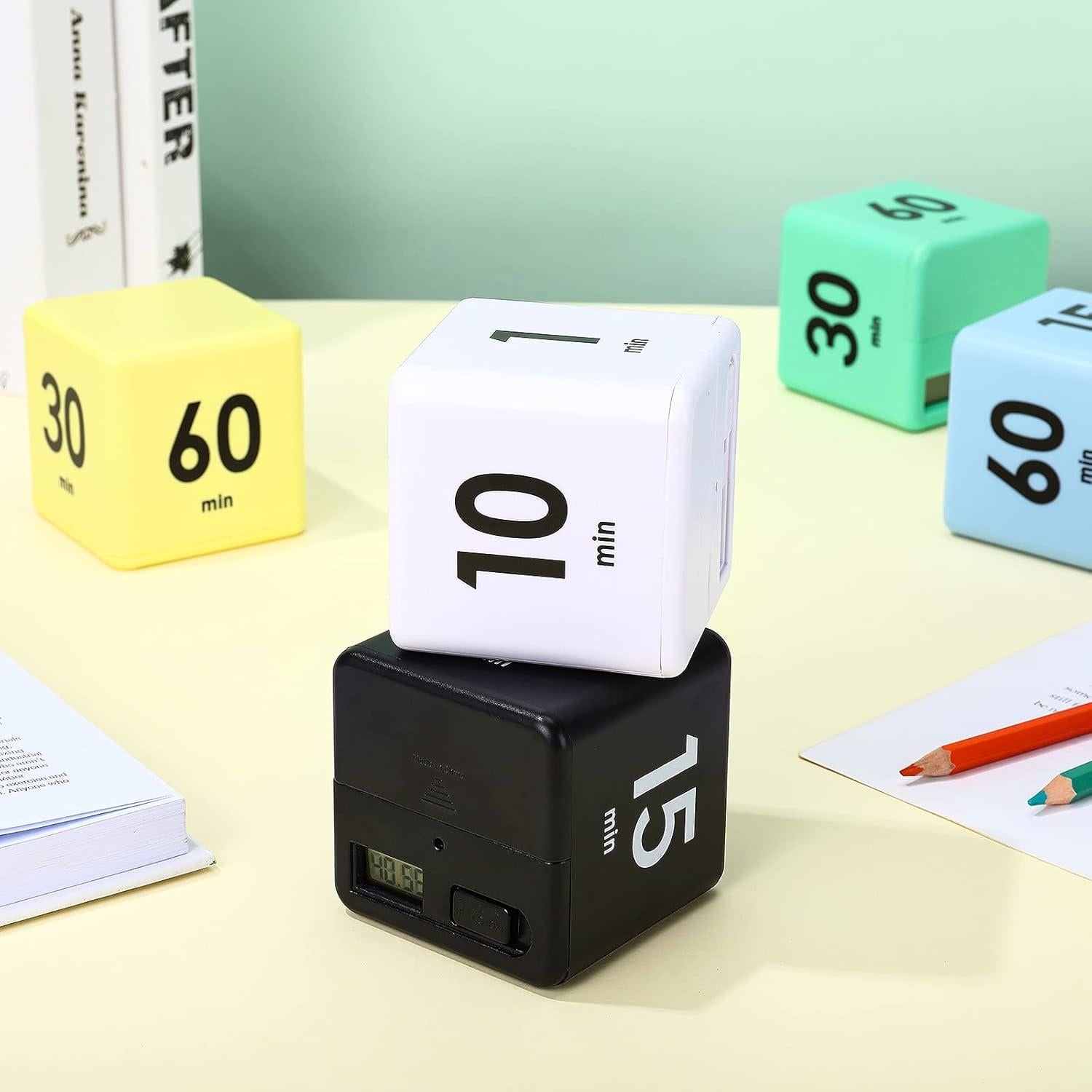 Temporizadores de Cubo Weewooday 2 Piezas 1-60 Minutos