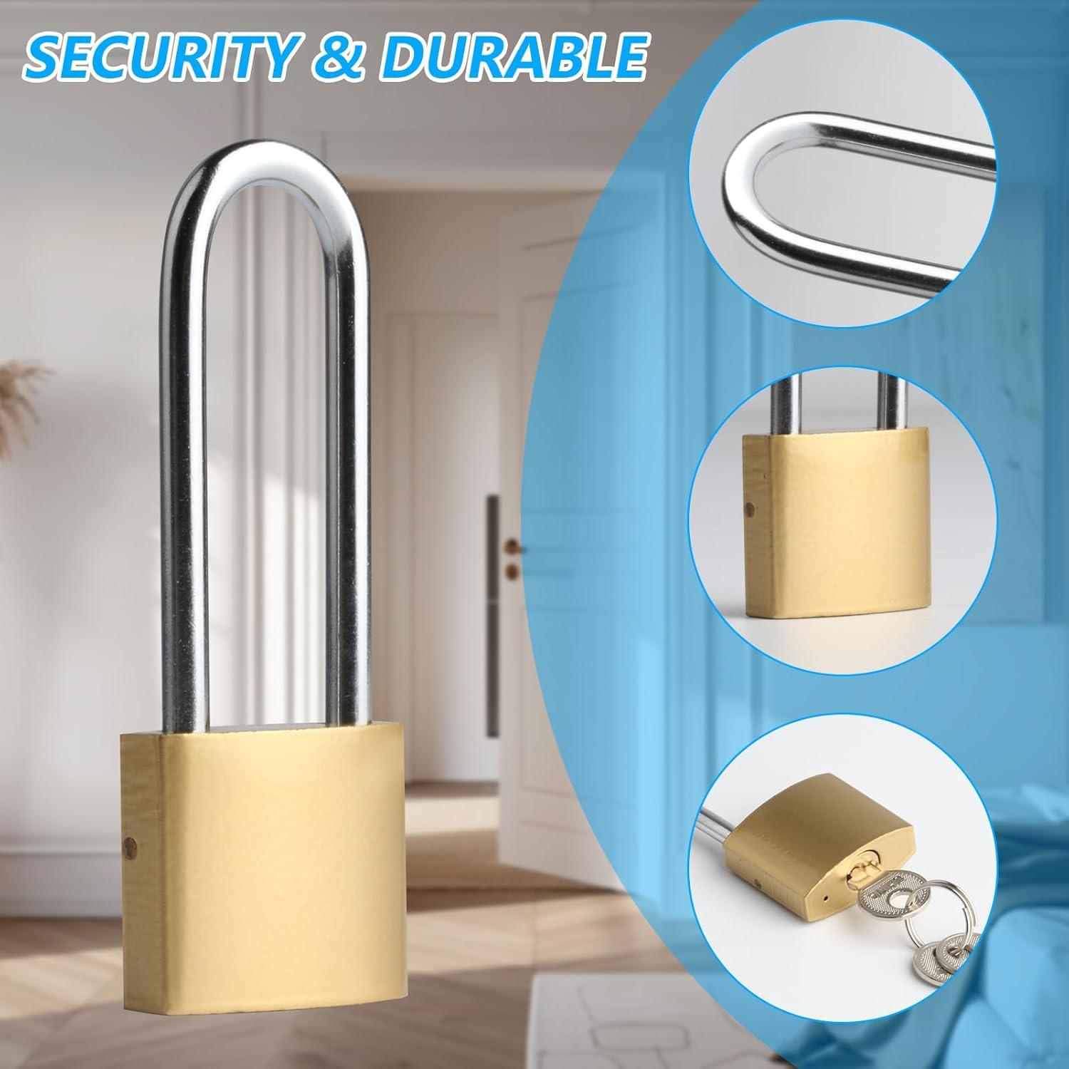 Juego de 4 Candados con Llave QBXMY7 8.6 cm Resistente