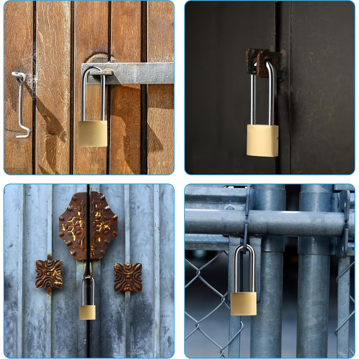Juego de 4 Candados con Llave QBXMY7 8.6 cm Resistente