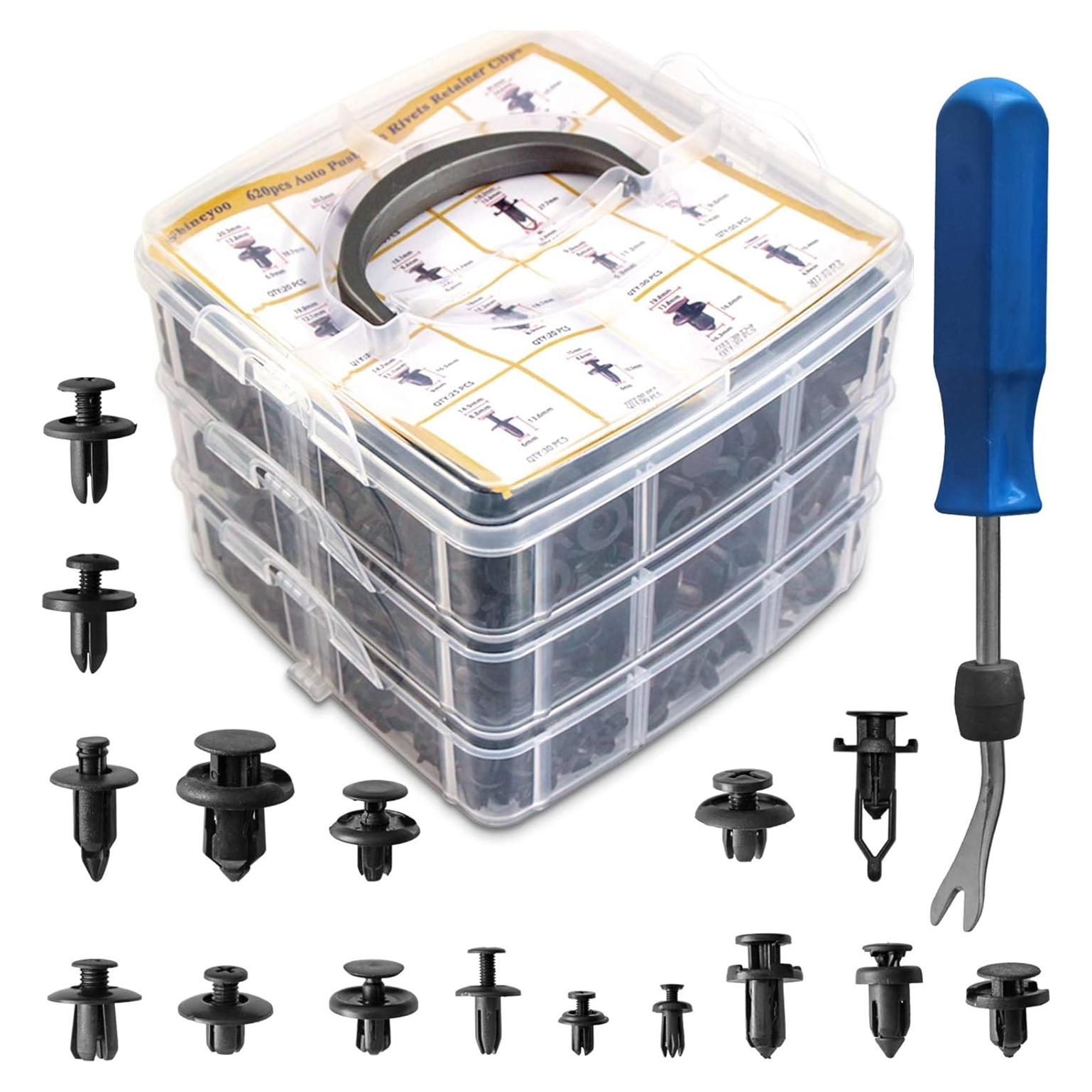 Kit de Clips de Retención de Automóvil 620Pcs Shineyoo - 16 Tamaños