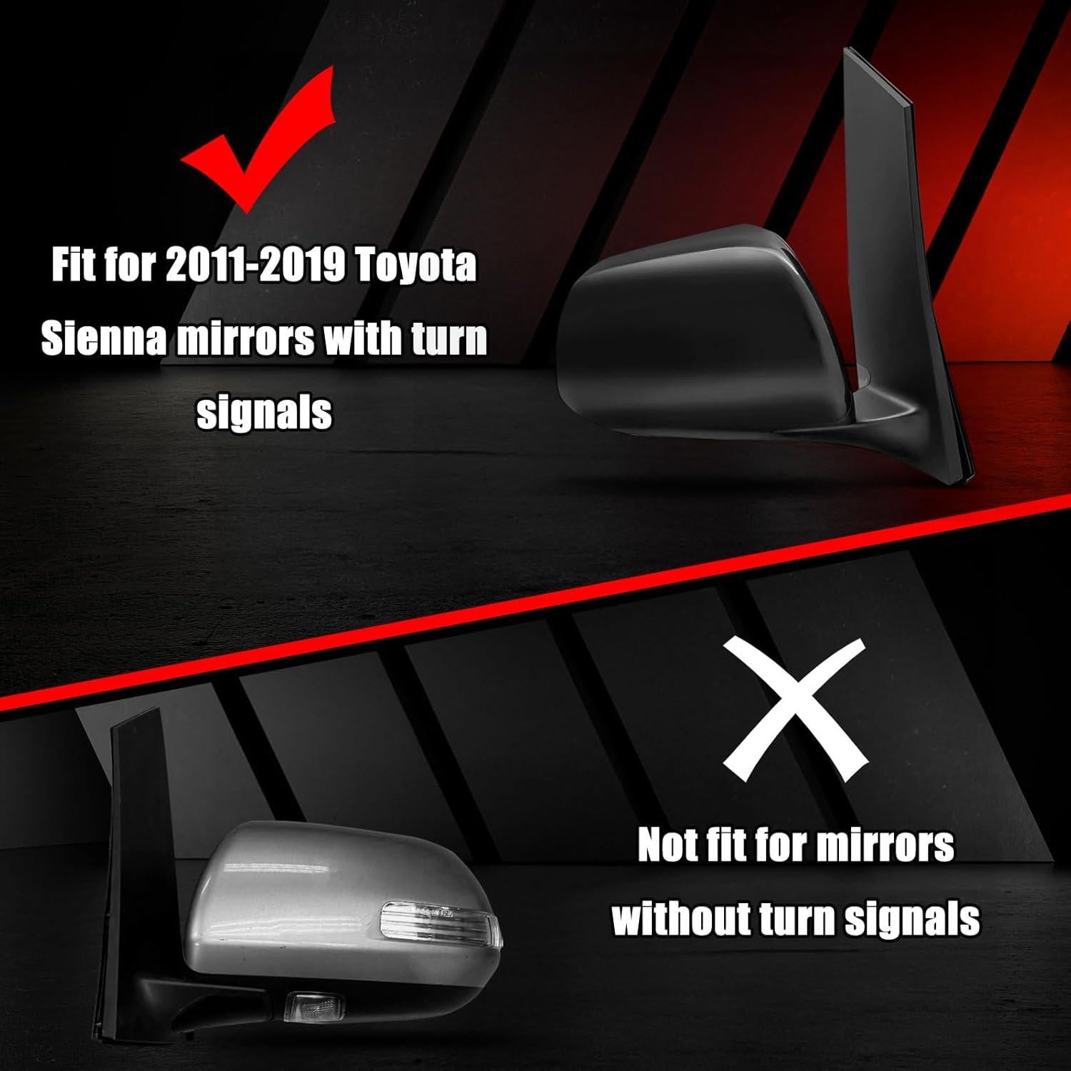 Cubiertas de Espejo Lateral Cromo Sportuli para Toyota Sienna 2011-2019