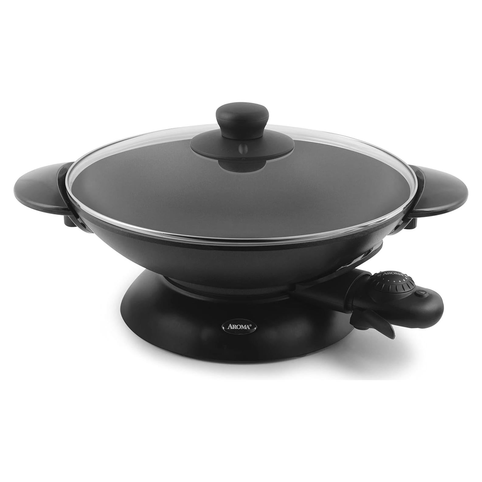 Wok Eléctrico Aroma AEW-306 5L Antiadherente con Tapa