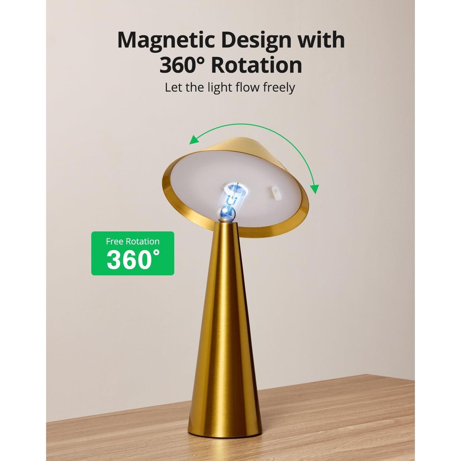 Lámpara de Mesa Inalámbrica Bojim 28 cm LED Recargable IP54