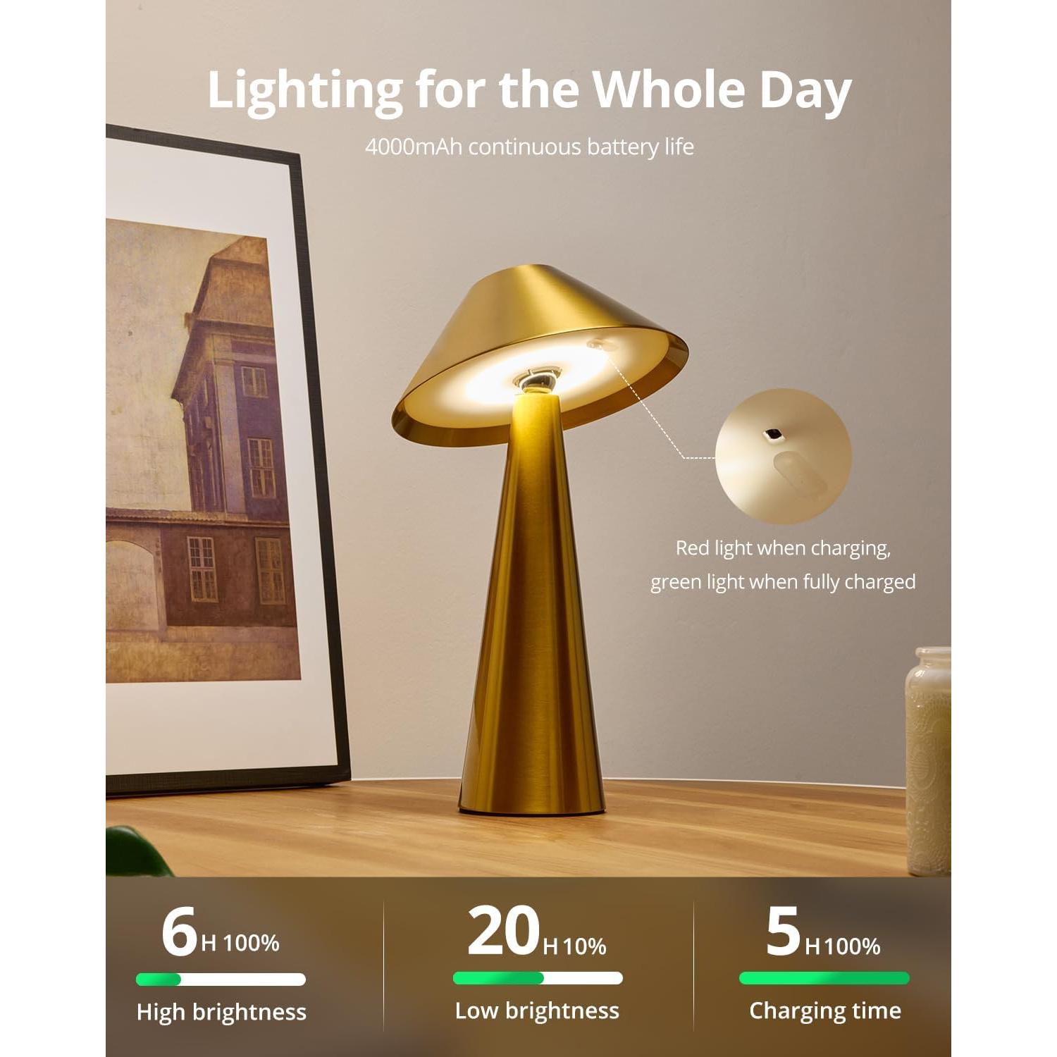 Lámpara de Mesa Inalámbrica Bojim 28 cm LED Recargable IP54