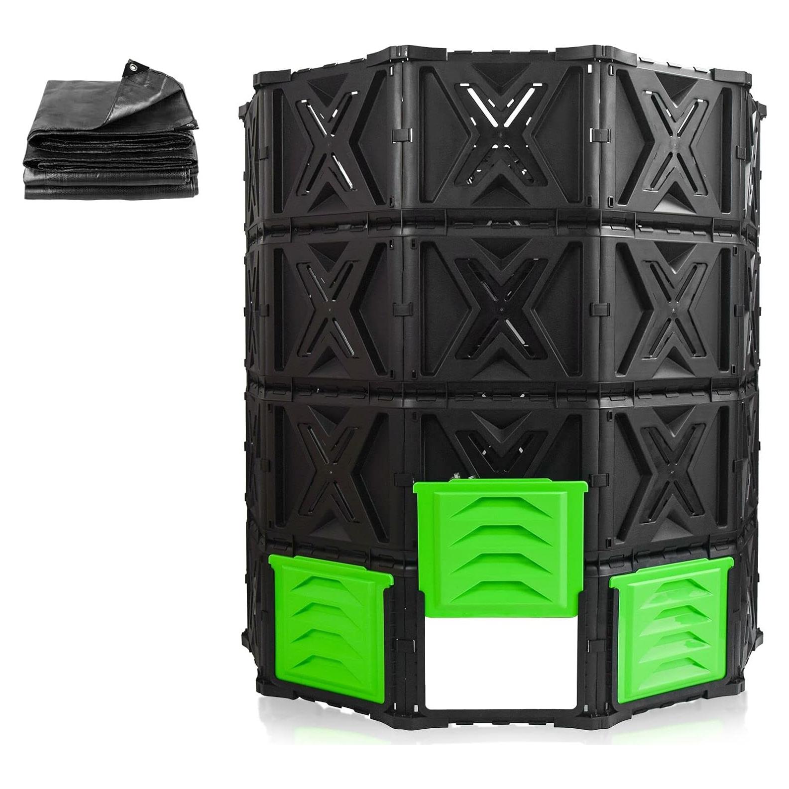 Contenedor de Compost SQUEEZE master 720L Verde Fácil Montaje