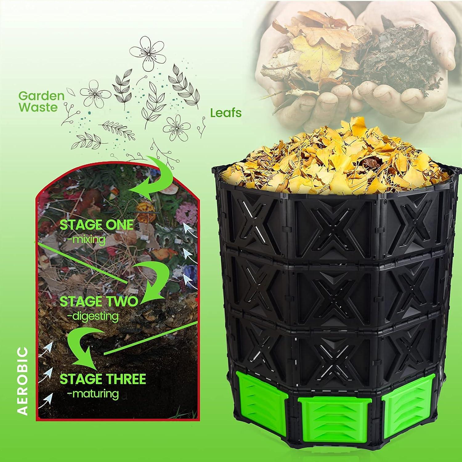 Contenedor de Compost SQUEEZE master 720L Verde Fácil Montaje