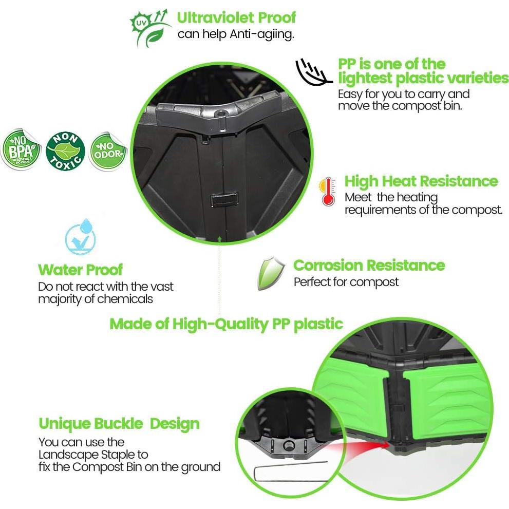 Contenedor de Compost SQUEEZE master 720L Verde Fácil Montaje