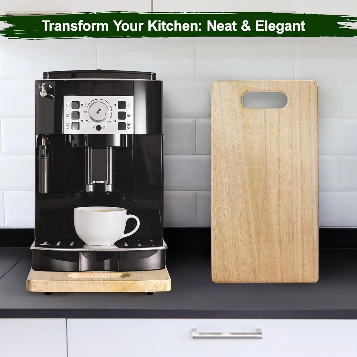 Bandeja Deslizante para Cafetera Cocina Paulownia 19x35.5cm