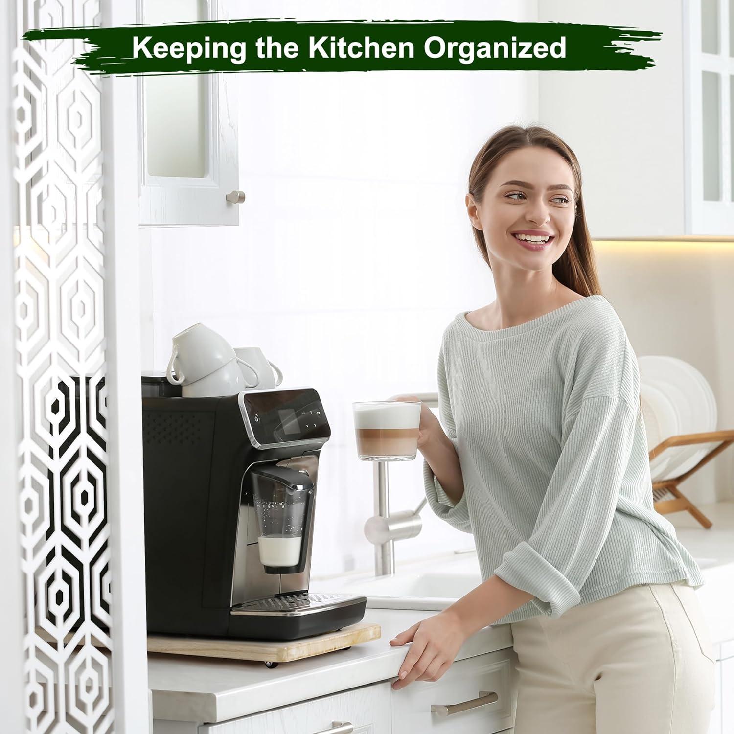 Bandeja Deslizante para Cafetera Cocina Paulownia 19x35.5cm