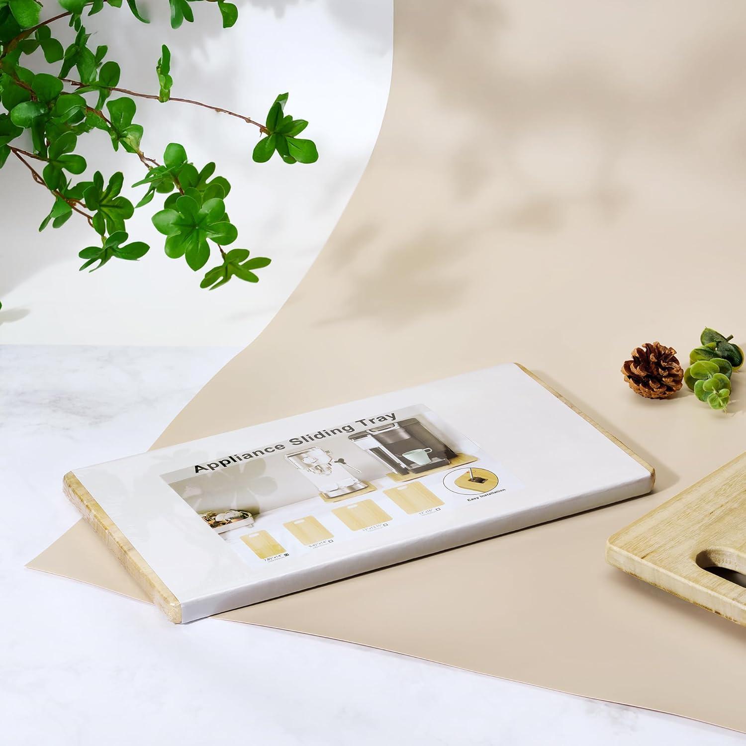 Bandeja Deslizante para Cafetera Cocina Paulownia 19x35.5cm