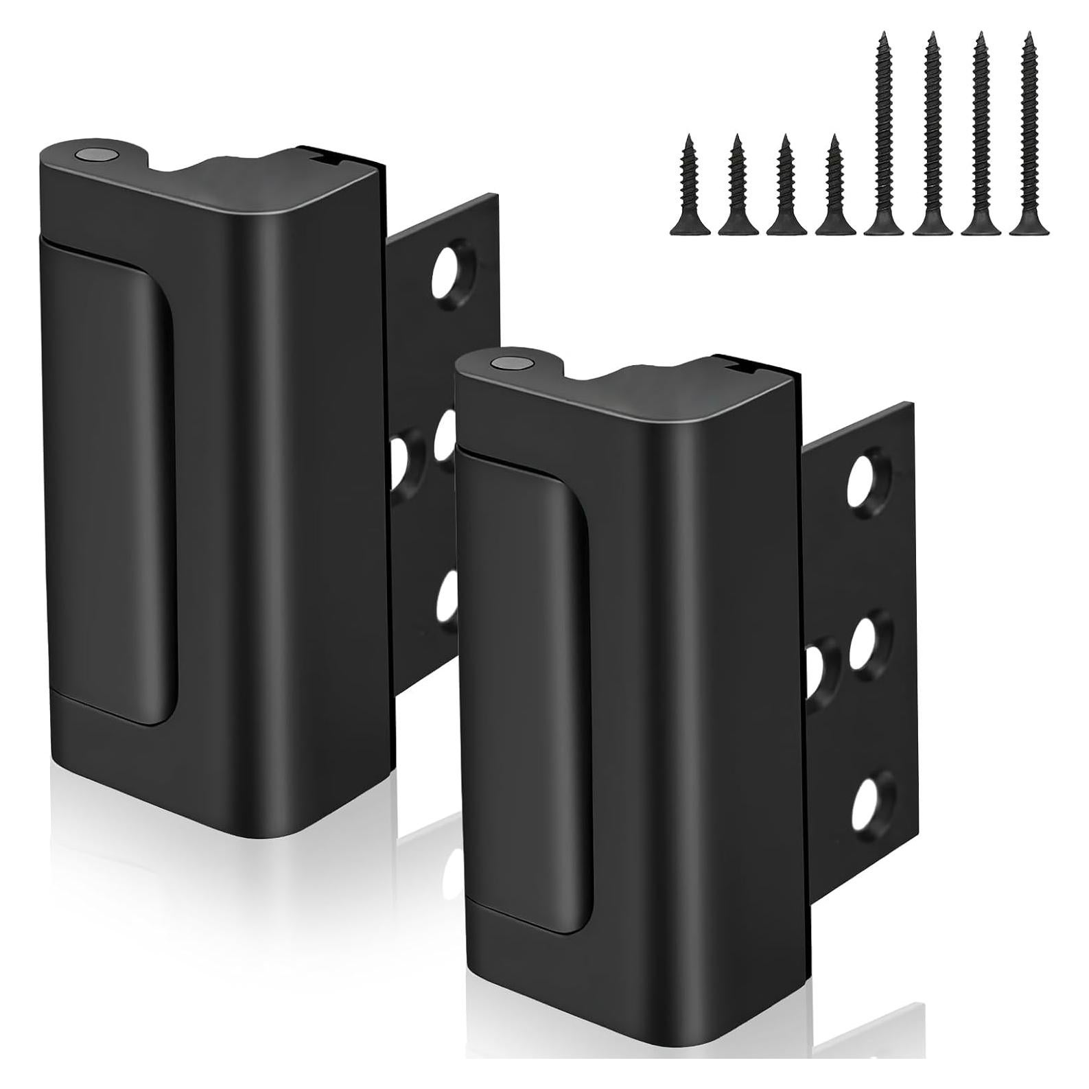 Cerradura de Refuerzo ANSUOYI para Puertas - 2 Pack Negro