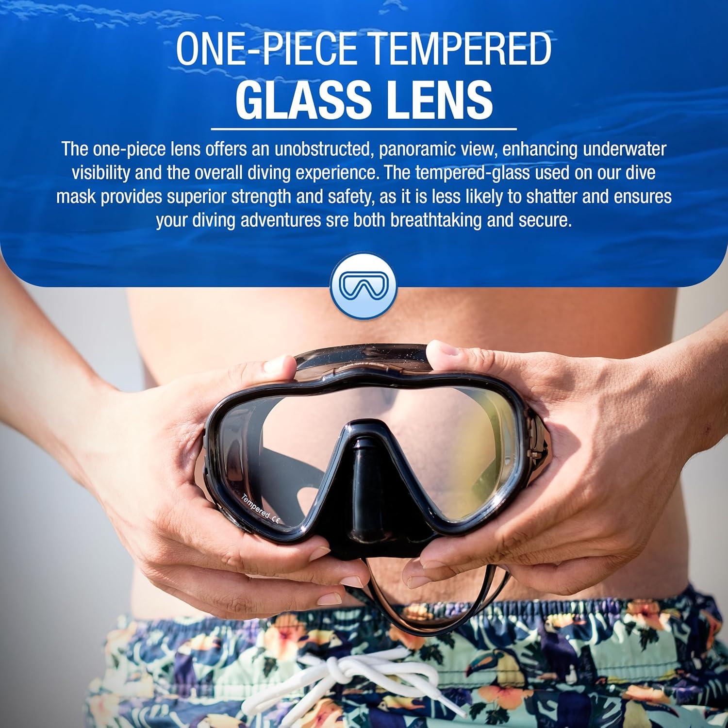 Máscara de Buceo Kraken Aquatics FBA_KA201-BK Antivaho