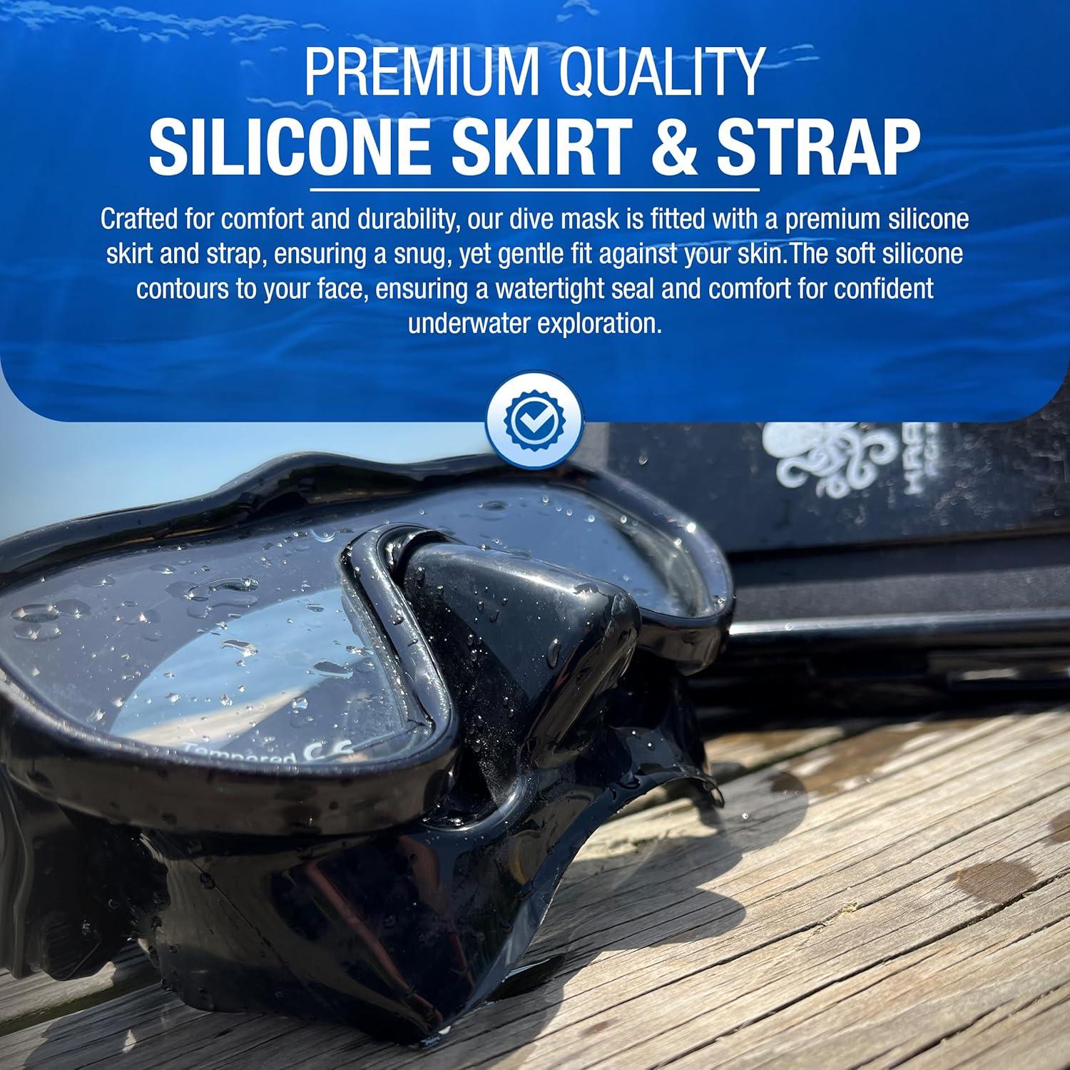 Máscara de Buceo Kraken Aquatics FBA_KA201-BK Antivaho