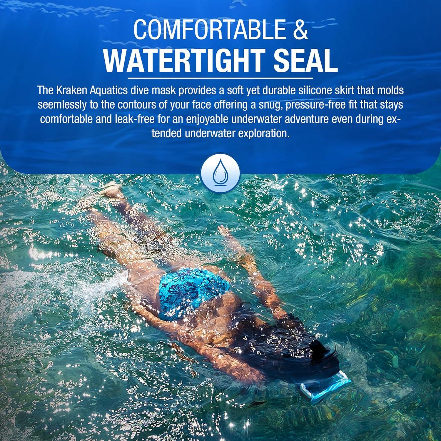 Máscara de Buceo Kraken Aquatics FBA_KA201-BK Antivaho