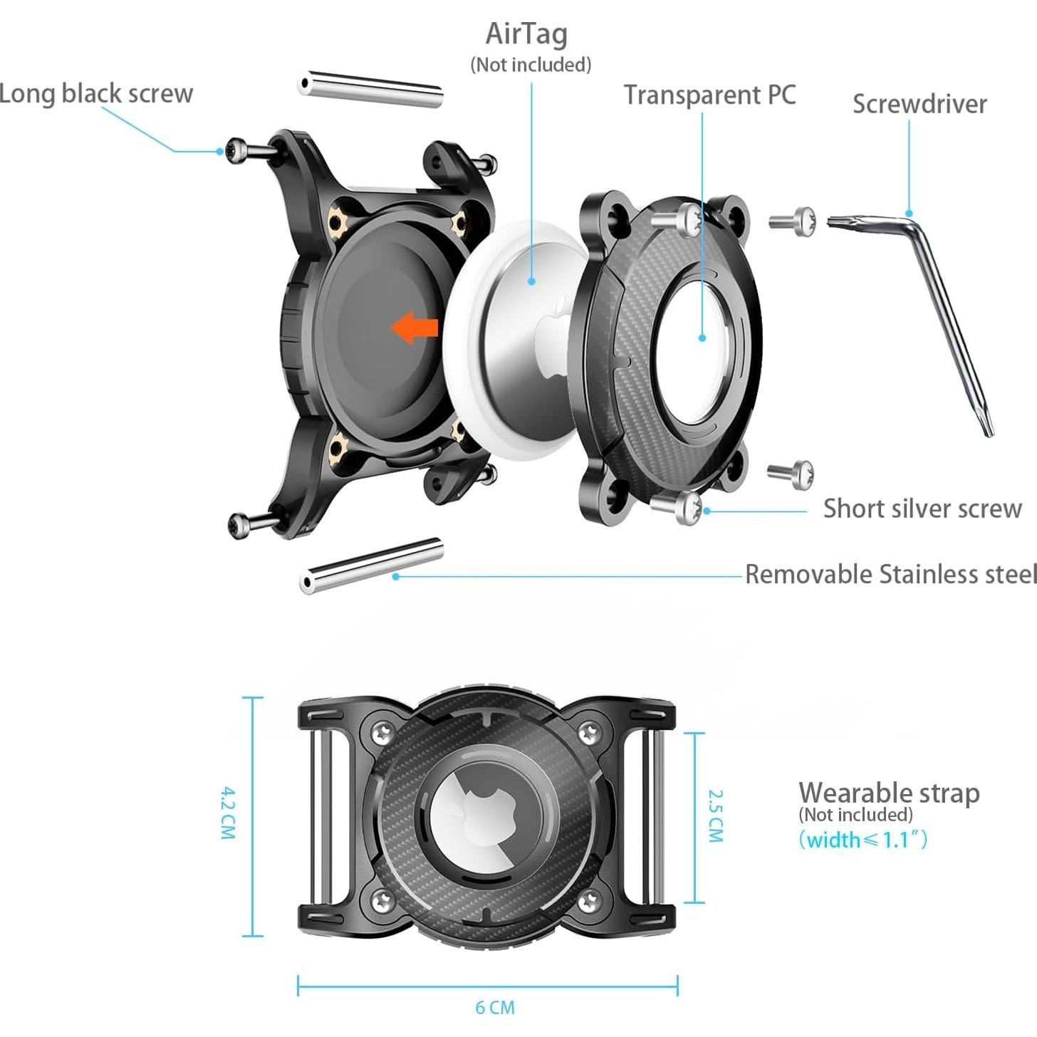 Soporte para Collar de Perro Airtag Sichy Impermeable Azul