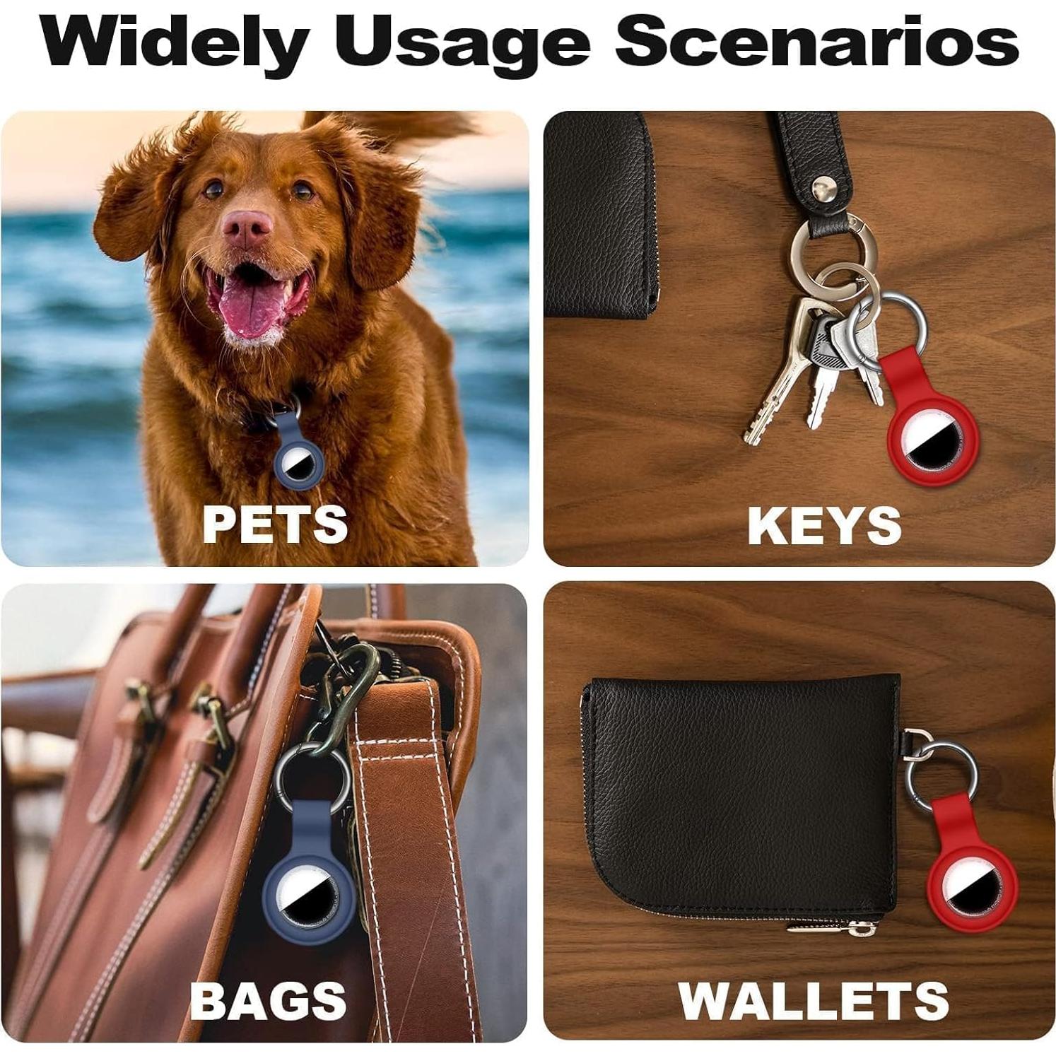 Soporte para AirTag Linsaner 2 Pack Silicona A Prueba de Golpes